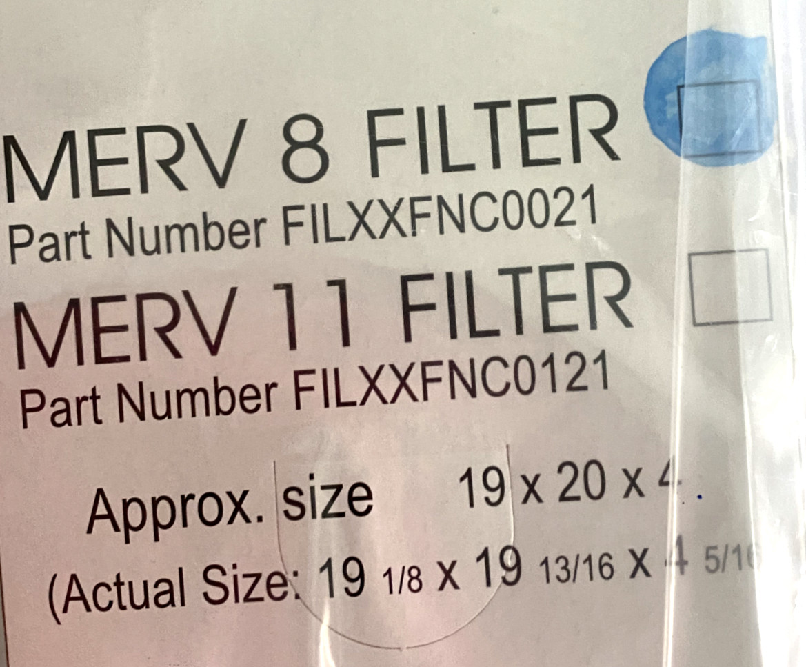 Carrier/Bryant Filter Cart 2 Pack AC/Furnace Filter Merv 8 20x20x4 FILXXFNC0021