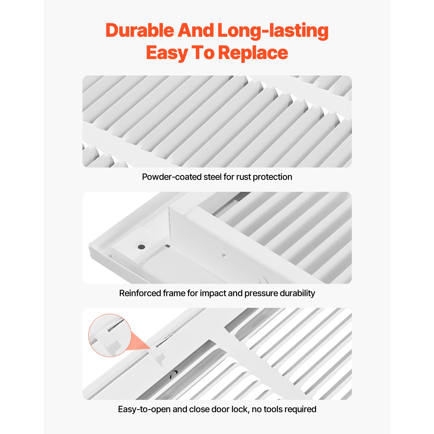 Return Air Filter Grille Fits W20 x H20 In Duct Opening Air Grille Filter