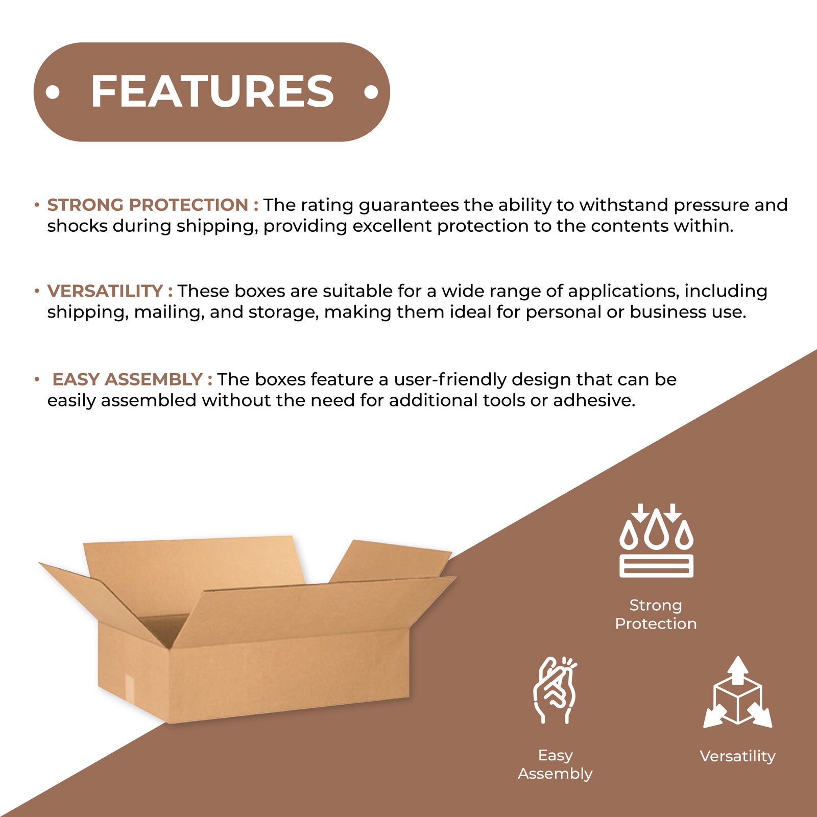 24 x 12 x 4 – Flat Corrugated Boxes – ECT-32, 25/Bundle