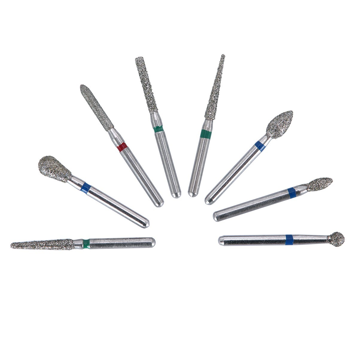 100Pcs AZDENT Dental Diamond Burs Kit for High Speed Handpiece Medium FG 1.6MM