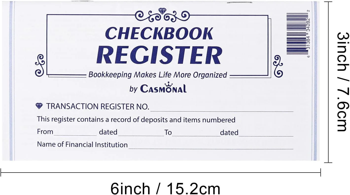 20 Pack Checkbook Register, Check Registers for Personal, Blank Ledger Transacti
