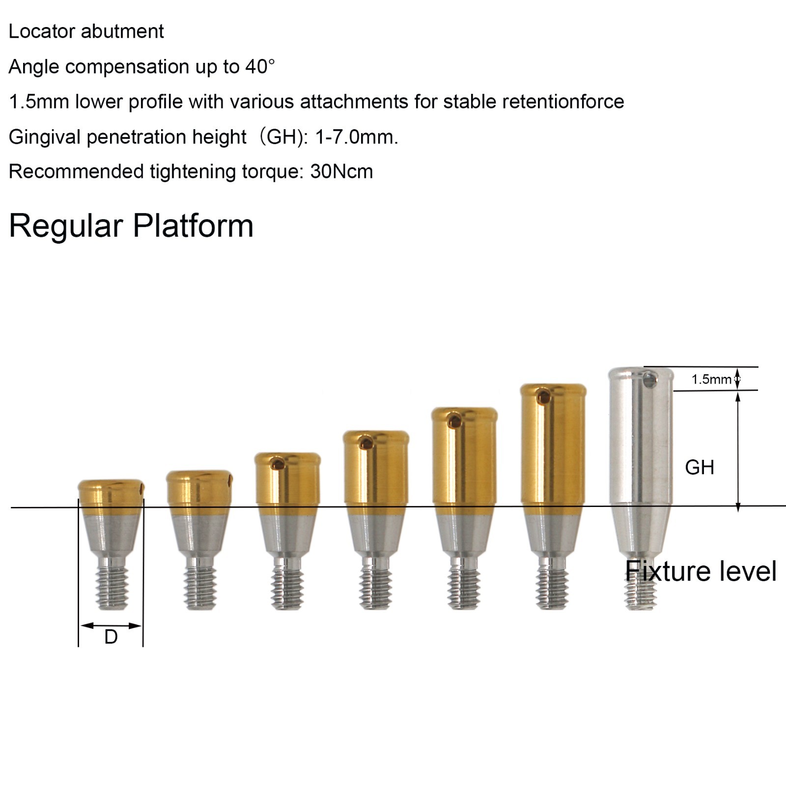 Dental Ti Hex Straight Abutment/Internal Hex Legacy ZEST Locator Hiossen ET OSS