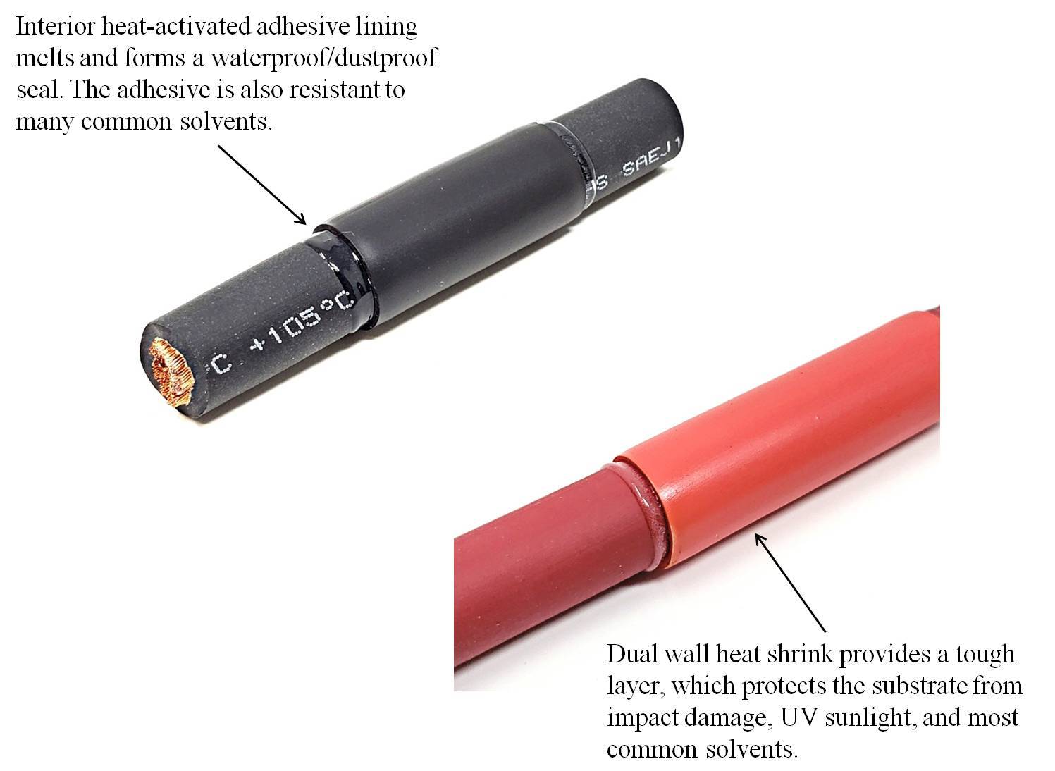 WindyNation 3:1 Dual Wall Adhesive Glue Lined Marine Grade Heat Shrink Tubing