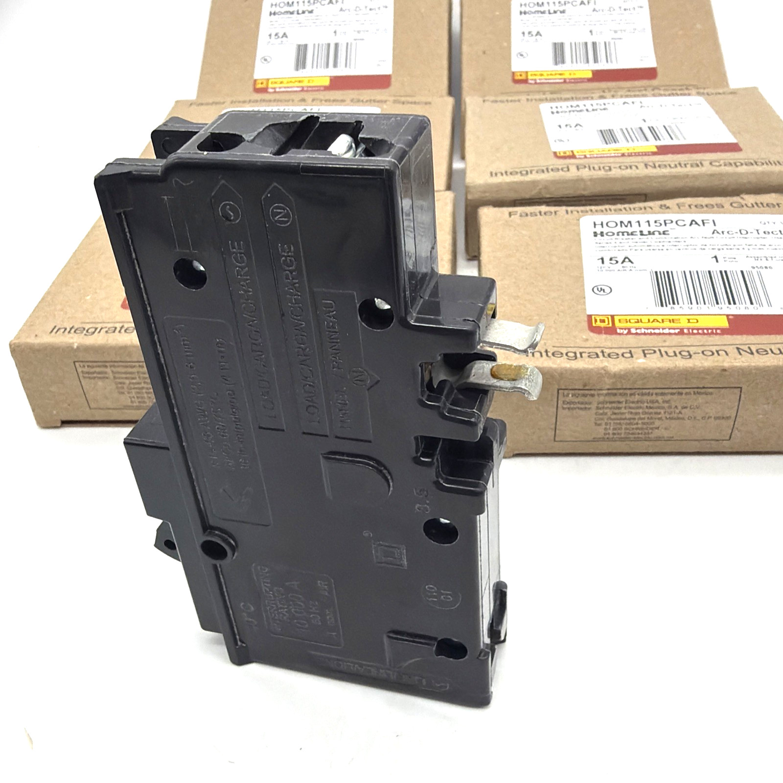 Square D HOM115PCAFI 15A CAFCI Plug-On Neutral Arc Fault Breaker 120V NEW- Lot 6