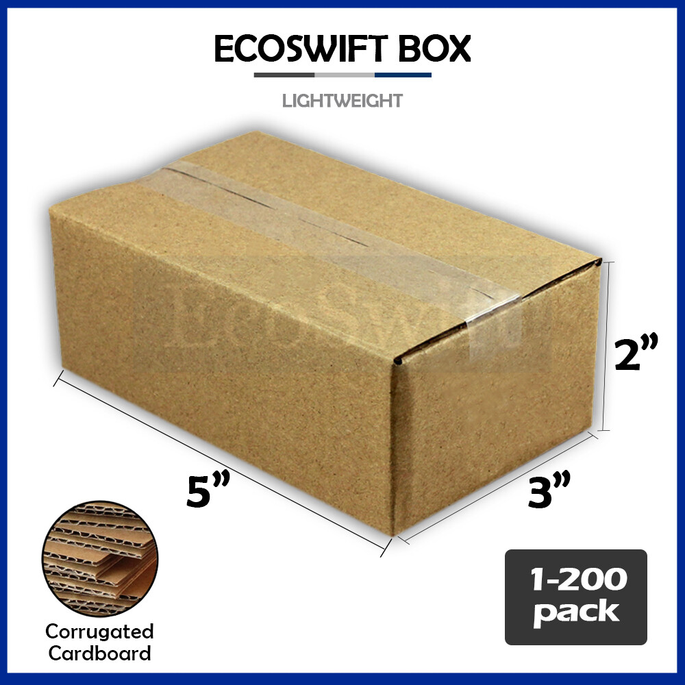 1-200 5x3x2 “EcoSwift” Cardboard Packing Mailing Shipping Corrugated Box Cartons
