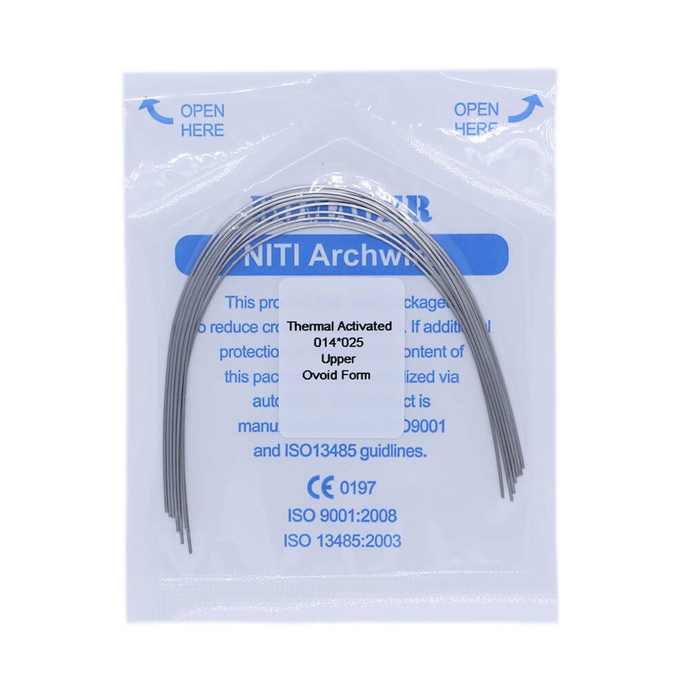 100×Dental Orthodontic Niti Thermal Activated Rectangular Arch Wires 14×25 Upper