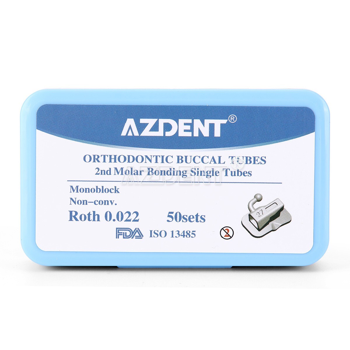 AZDENT Dental Ortho Buccal Tubes 1st /2nd Molar Bondable Non-Conv Roth/MBT .022
