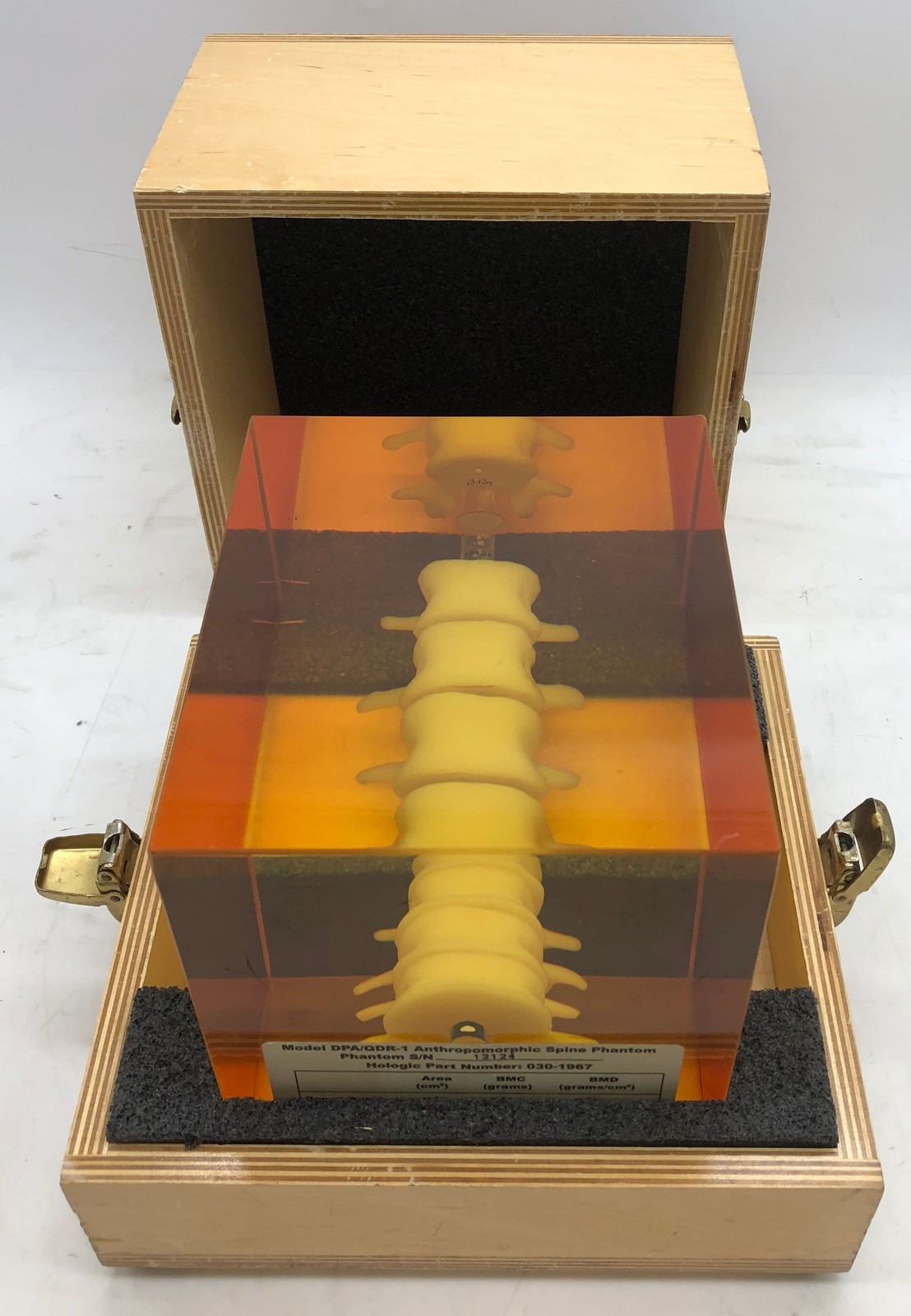 Hologic DPA/QDR-1 Bone Densitometer Anthropomorphic Spine Phantom 030-1967