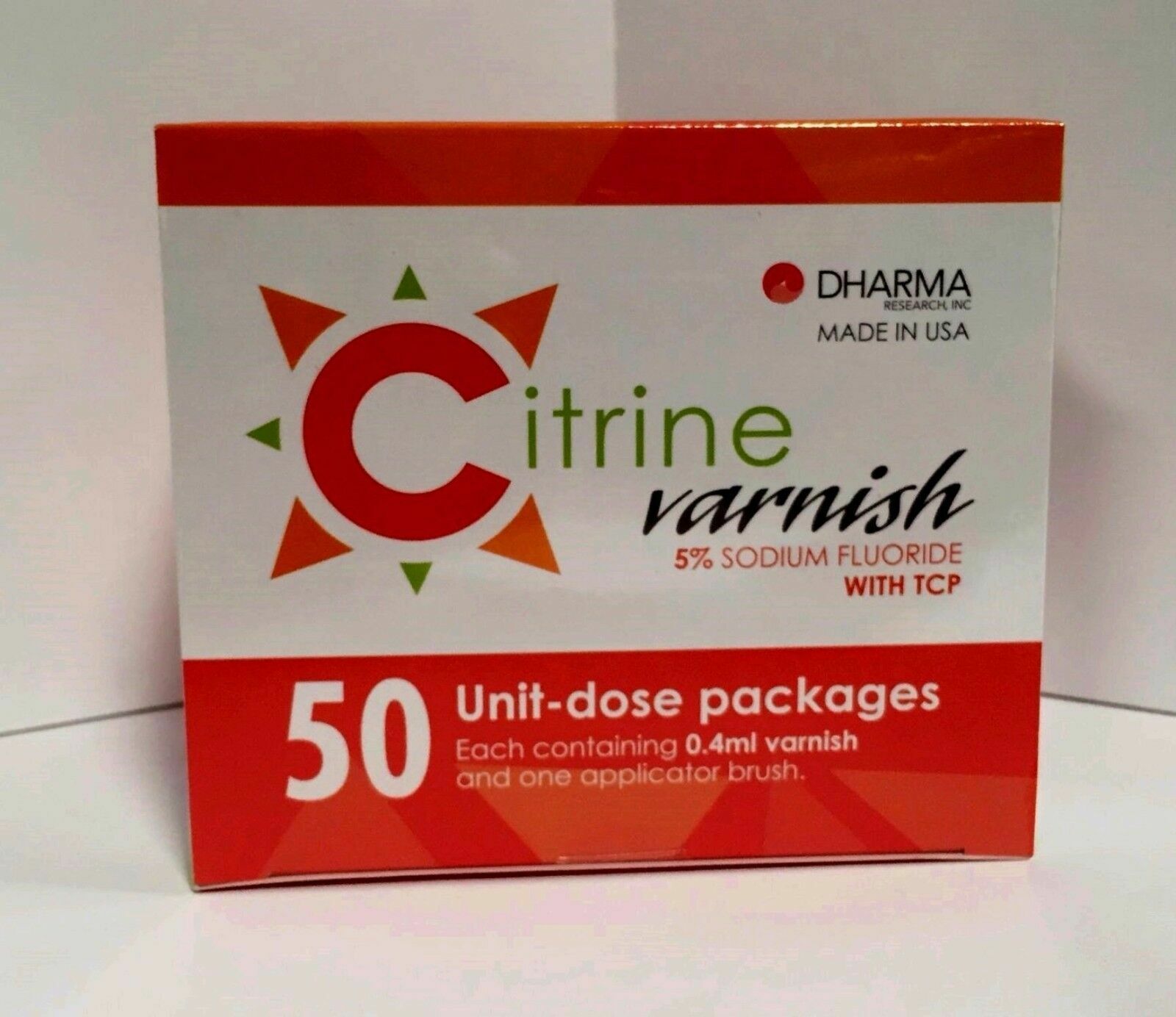 CITRINE FLUORIDE VARNISH 5% Bubble Gum Flavor with TCP 100 Unit-dose Pack DHARMA