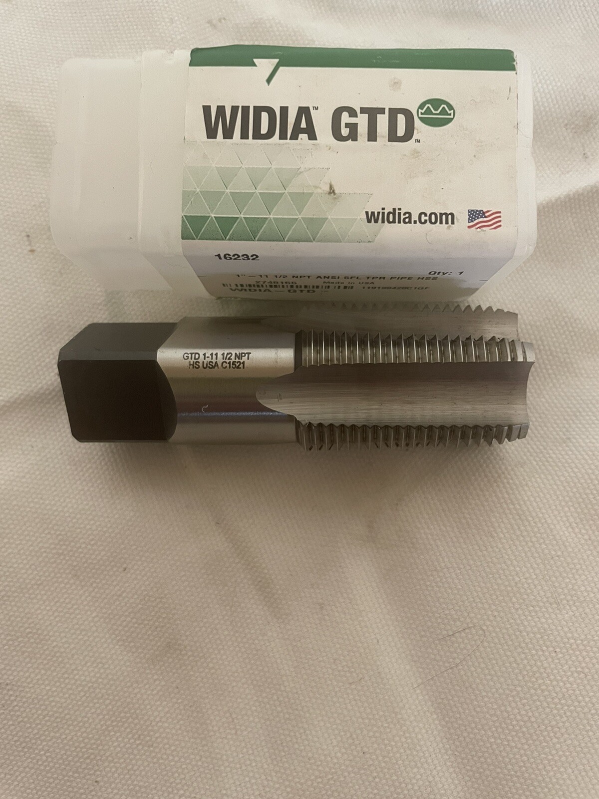WIDIA-GTD 16232, 1”- 11-1/2 NPT ANSI 5FL TPR PIPE HSS, Tap, USA