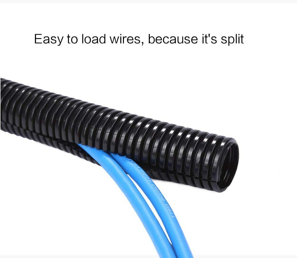 Split Cable Management Wire Loom Tubing for Electrical Wire Cover 3&25 Feet Lot