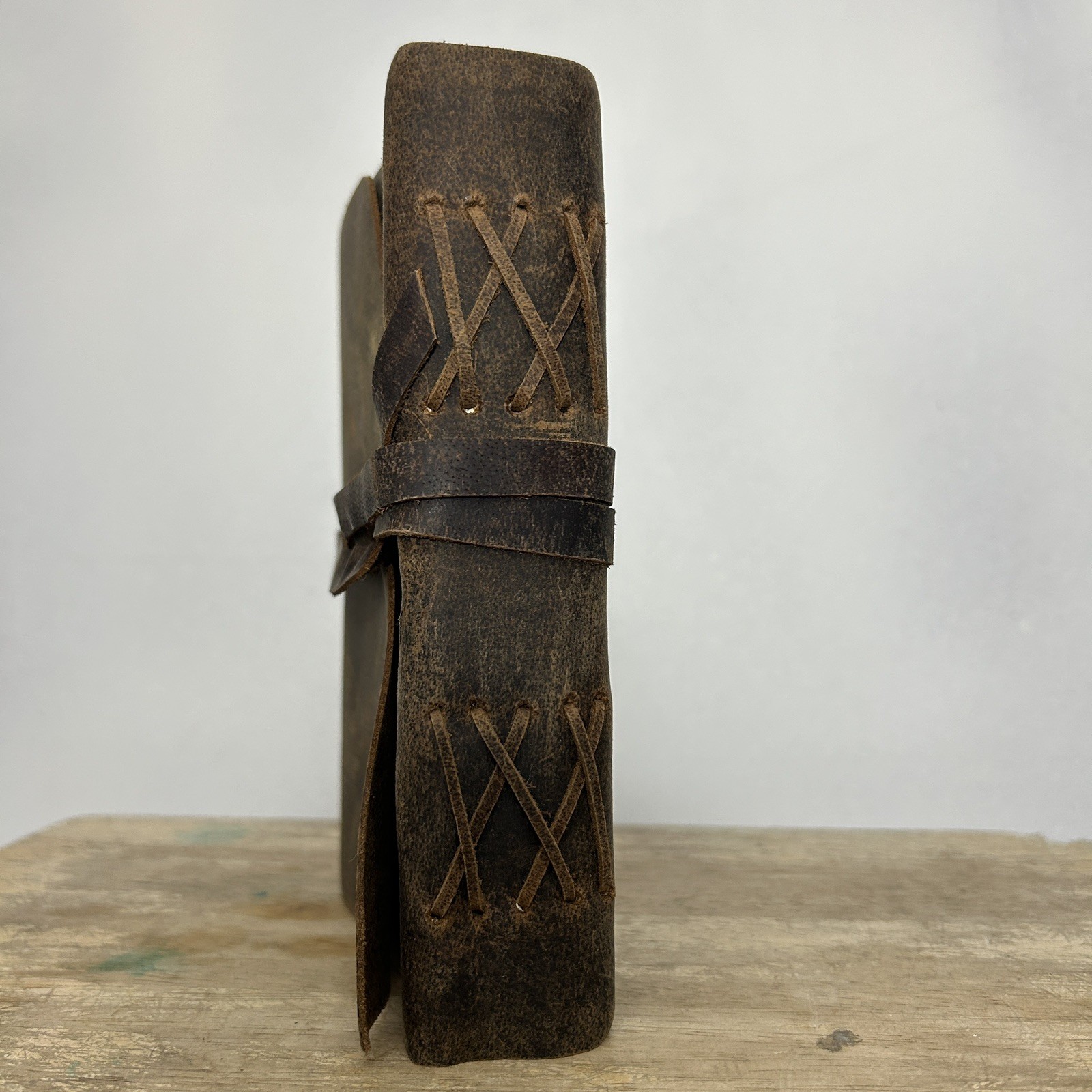 Rustic 5×7 Leather Journal – Handmade-Style Wrap Notebook