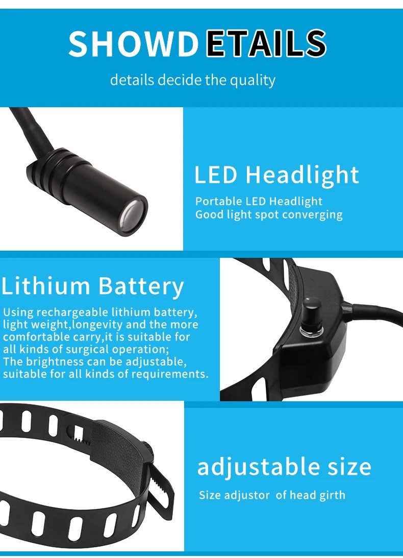 5W Surgical Headlight Dental LED Headlamp Head Band Portable Medical Front Light