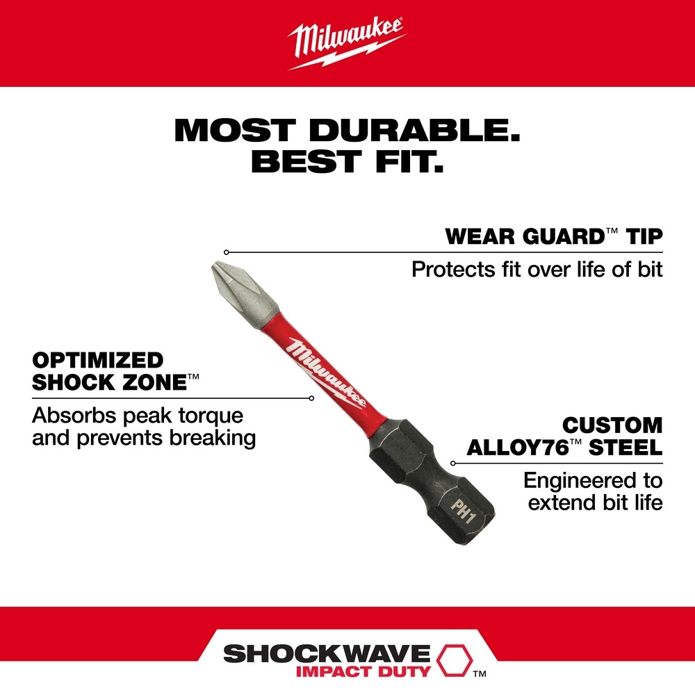 Milwaukee 48-32-4010 SHOCKWAVE Impact Duty Driver Bit Set – 54PC