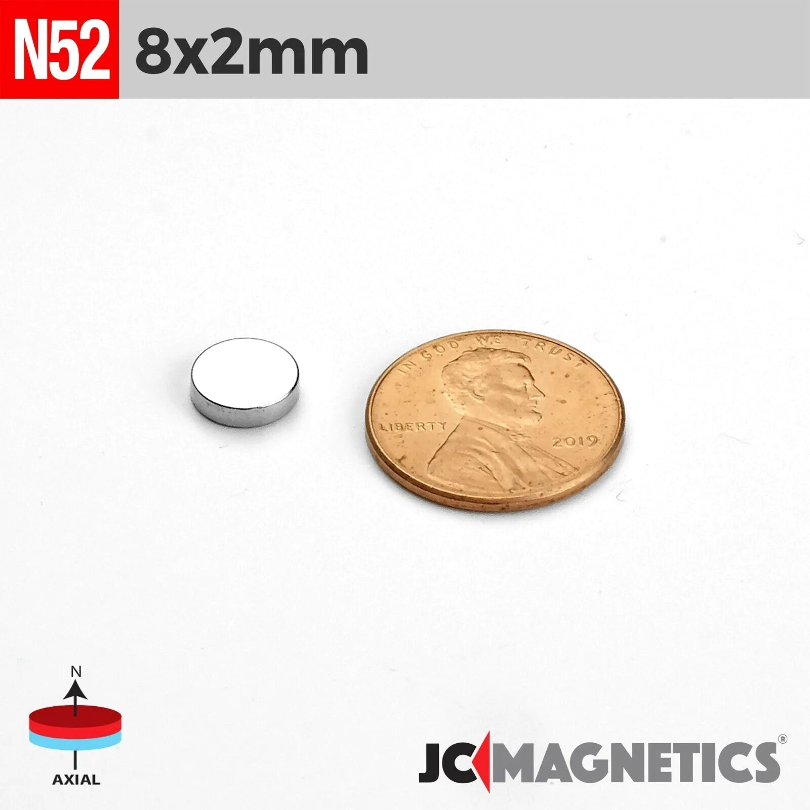8mm x 2mm N52 Strong Round Disc Rare Earth Neodymium Magnet 8x2mm