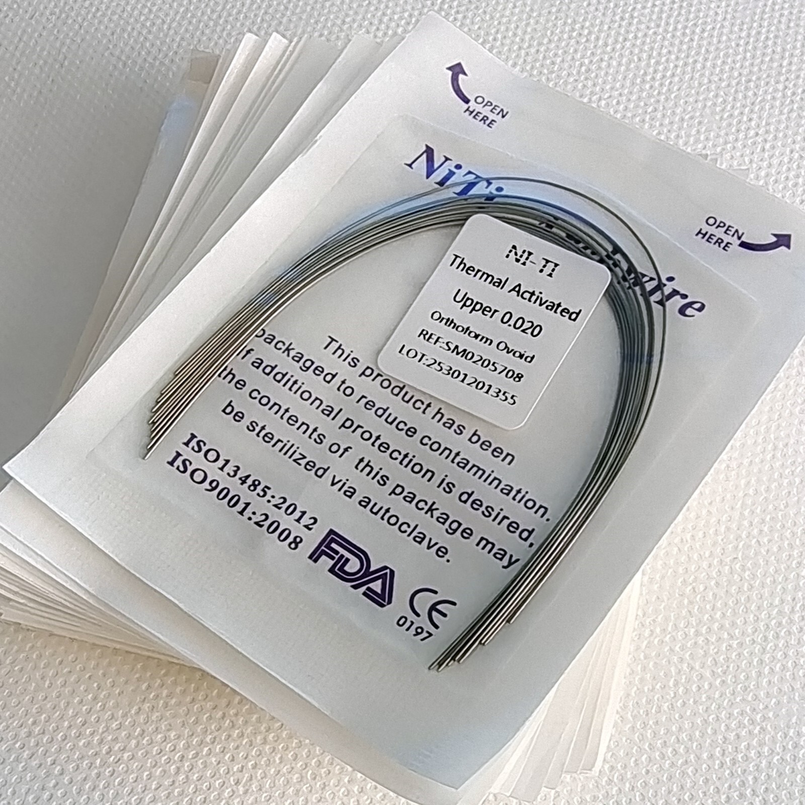 10kit Dental Orthodontic Niti Heat Activated Arch Wire Round Elastic Oval Nature