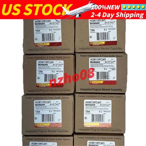 NEW 10PCS Square D HOM115PCAFI Plug-On Neutral 15 Amp 1 Pole Circuit Breaker
