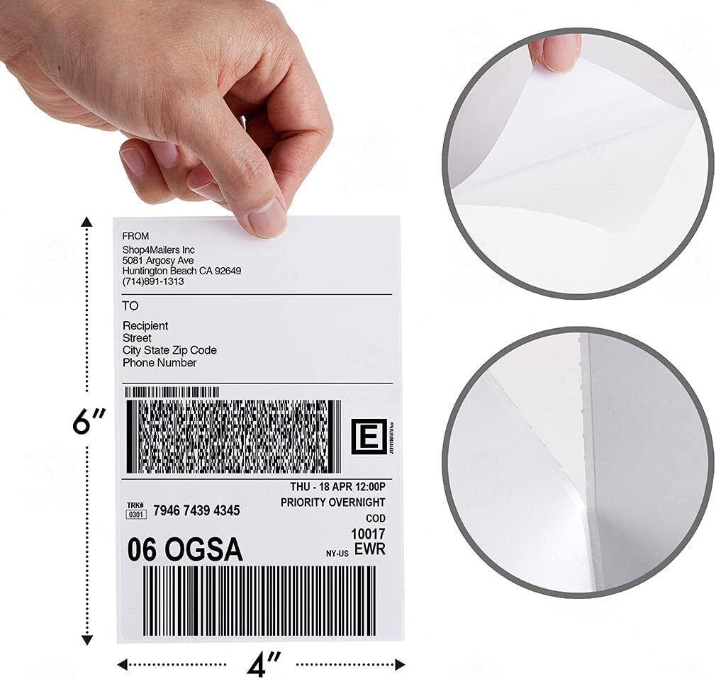 100-10000 Commercial 4″ x 6″ FanFold Direct Thermal Shipping Labels Perforated