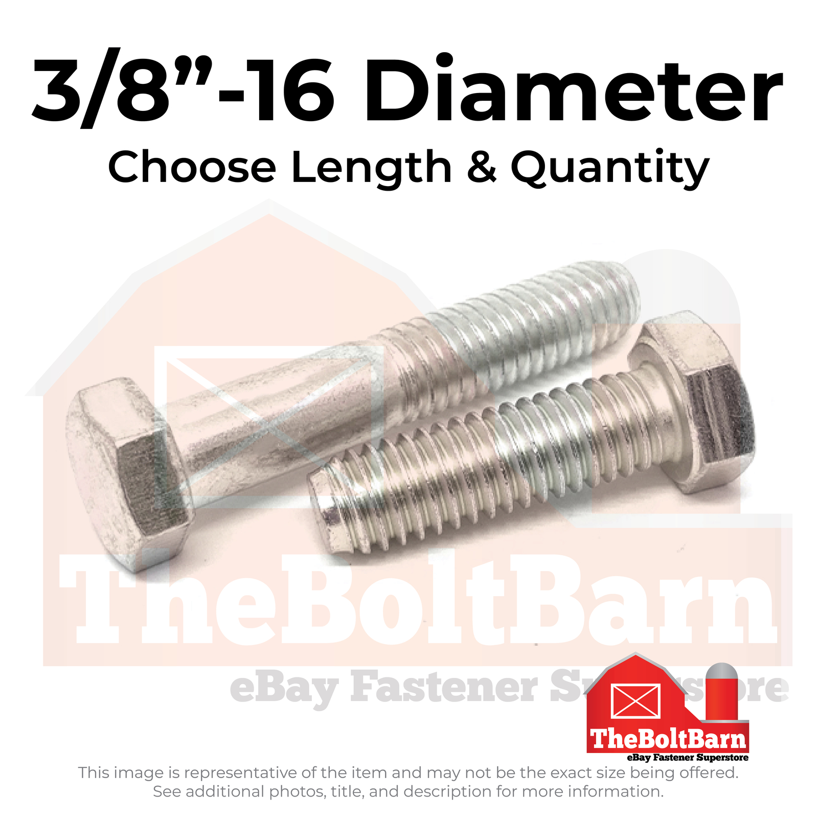 3/8″-16 316 Stainless Steel Hex Cap Screws (Choose Length & Qty)