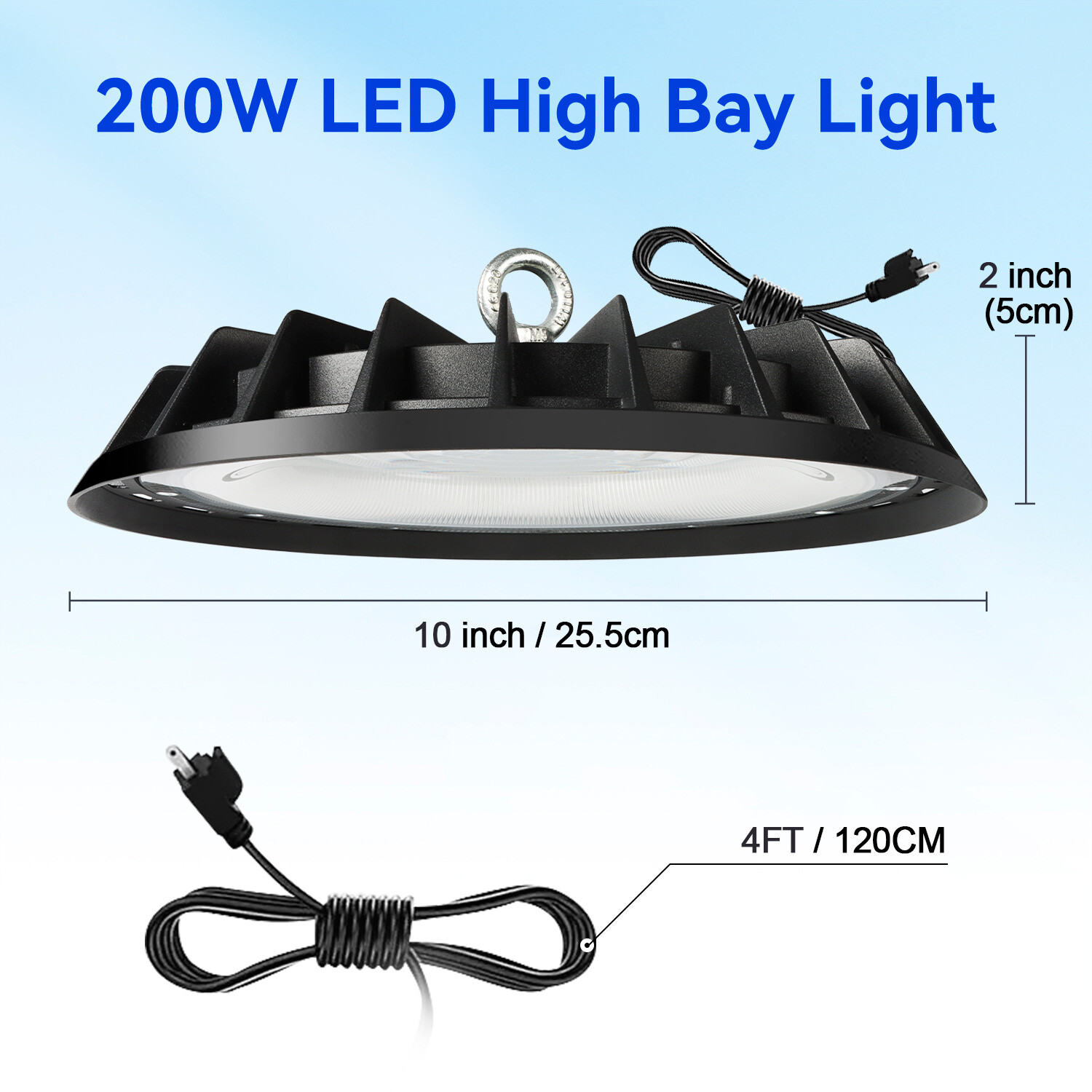 UFO LED High Bay Light 200W HighBay Light for Warehouse Factory Barn Shop 8Pack