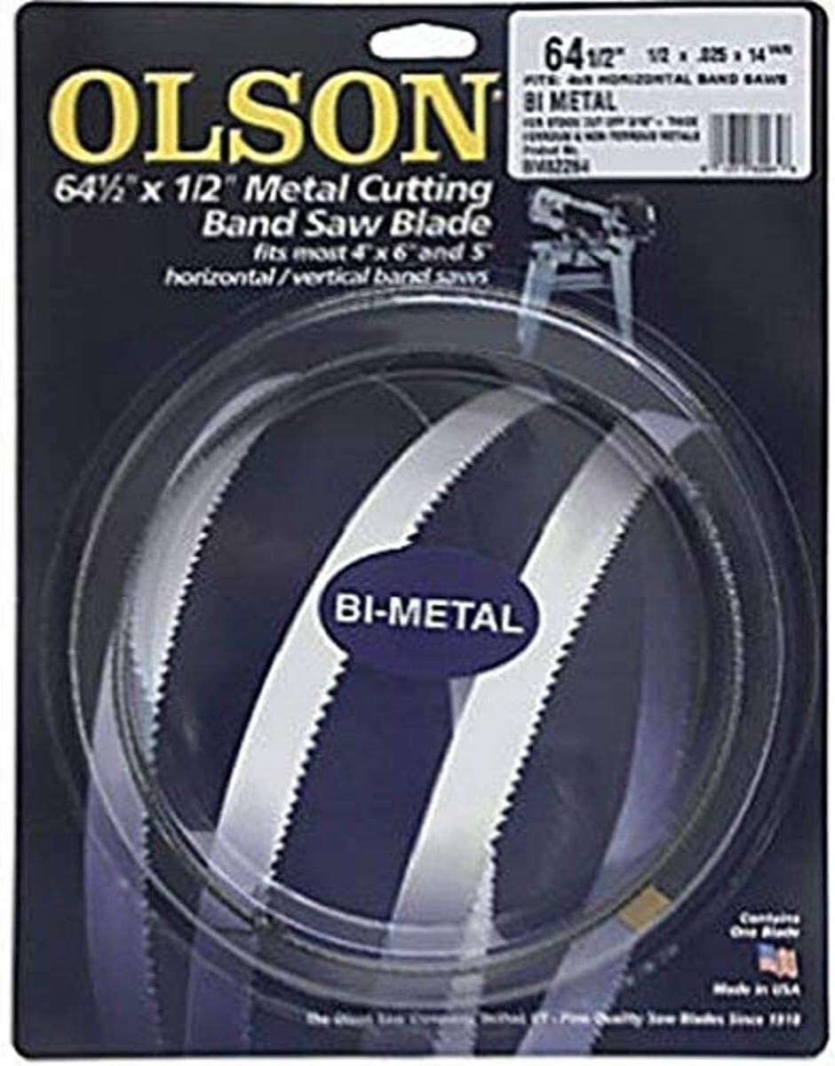 Olson Saw BM82264BL Bi-Metal Band Saw Blade, 1/2 by .025-In, 14/18 VARI 64-1/2in