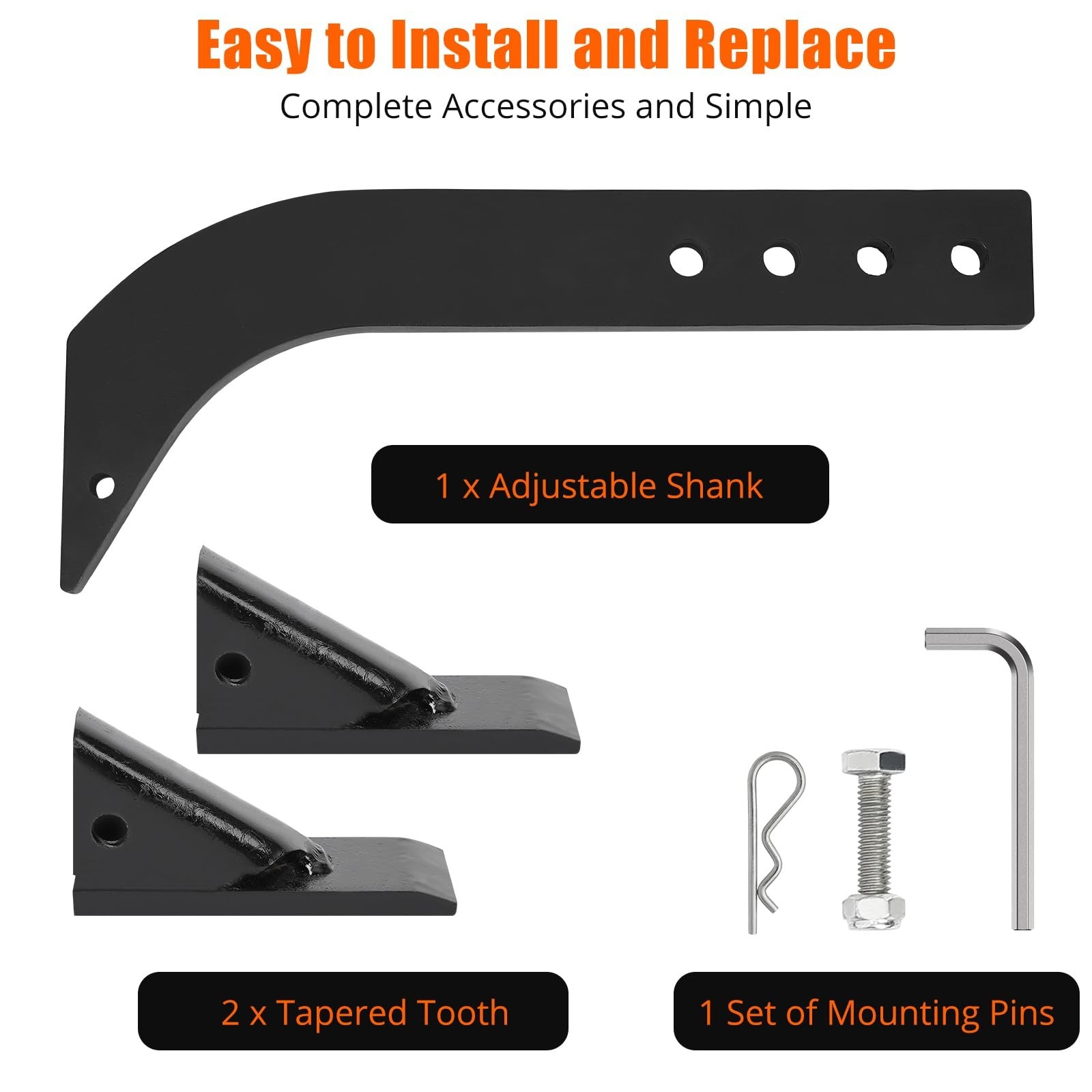 18″ Box Blade Shank – 4 Holes Scarifier Shanks, Adjustable with Removable Teeth