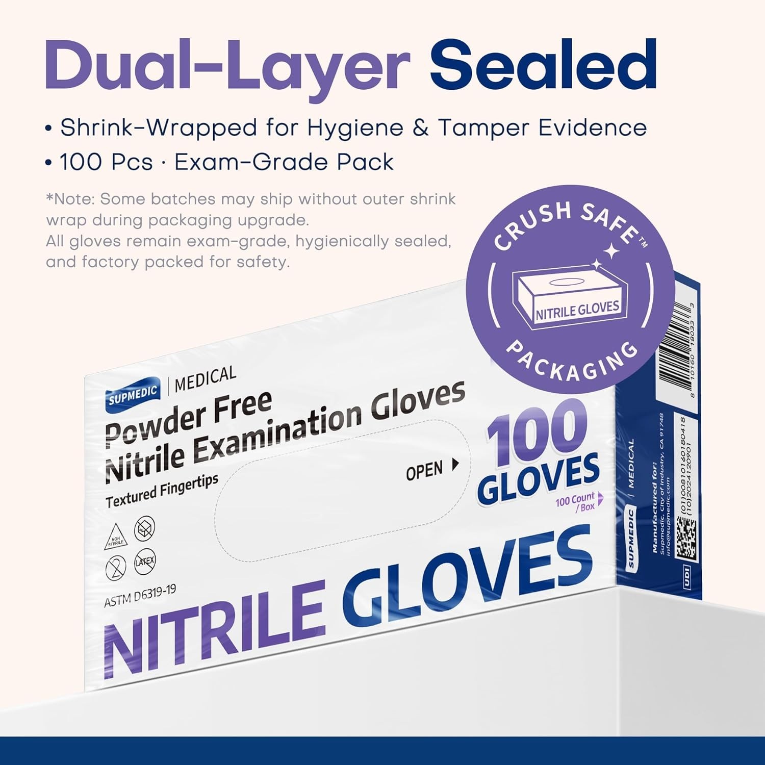 Ambidextrous Nitrile Gloves – 100 Latex-Free, Waterproof & Ideal for All Uses