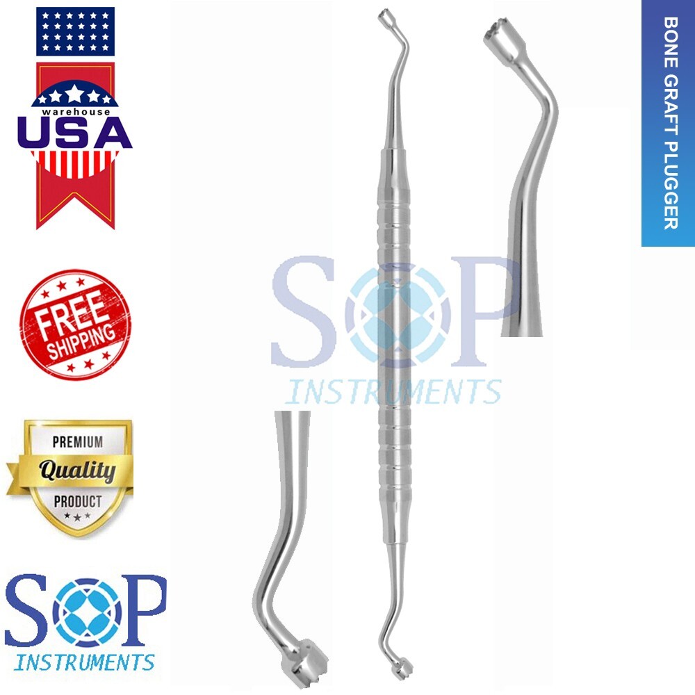 Dental Bone Graft Packer Compactor Plugger Serrated Tips by SOP Instruments