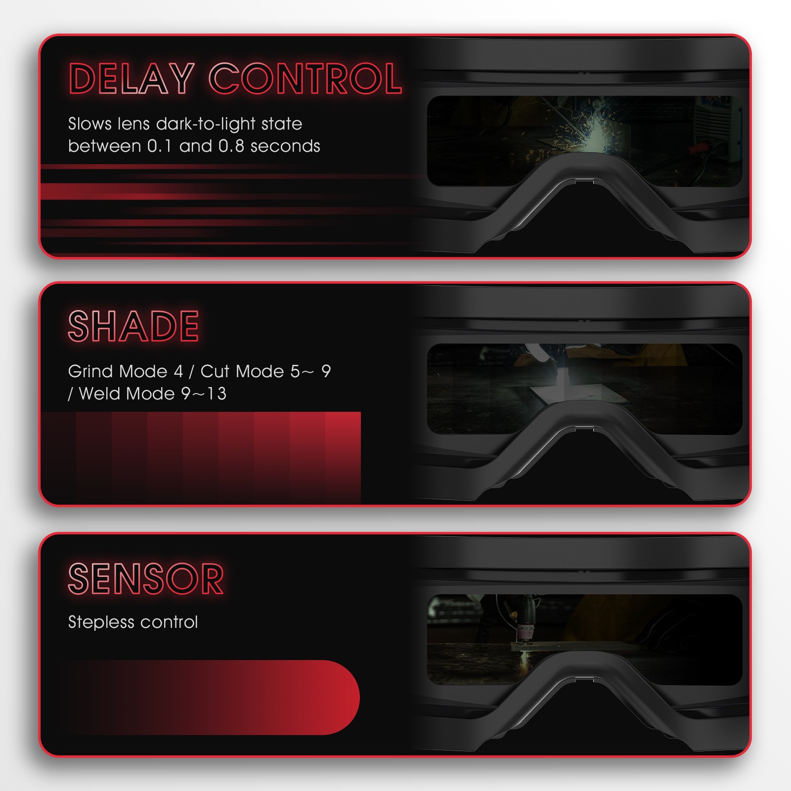 True Color Auto Darkening Welding Goggles Welder Glasses