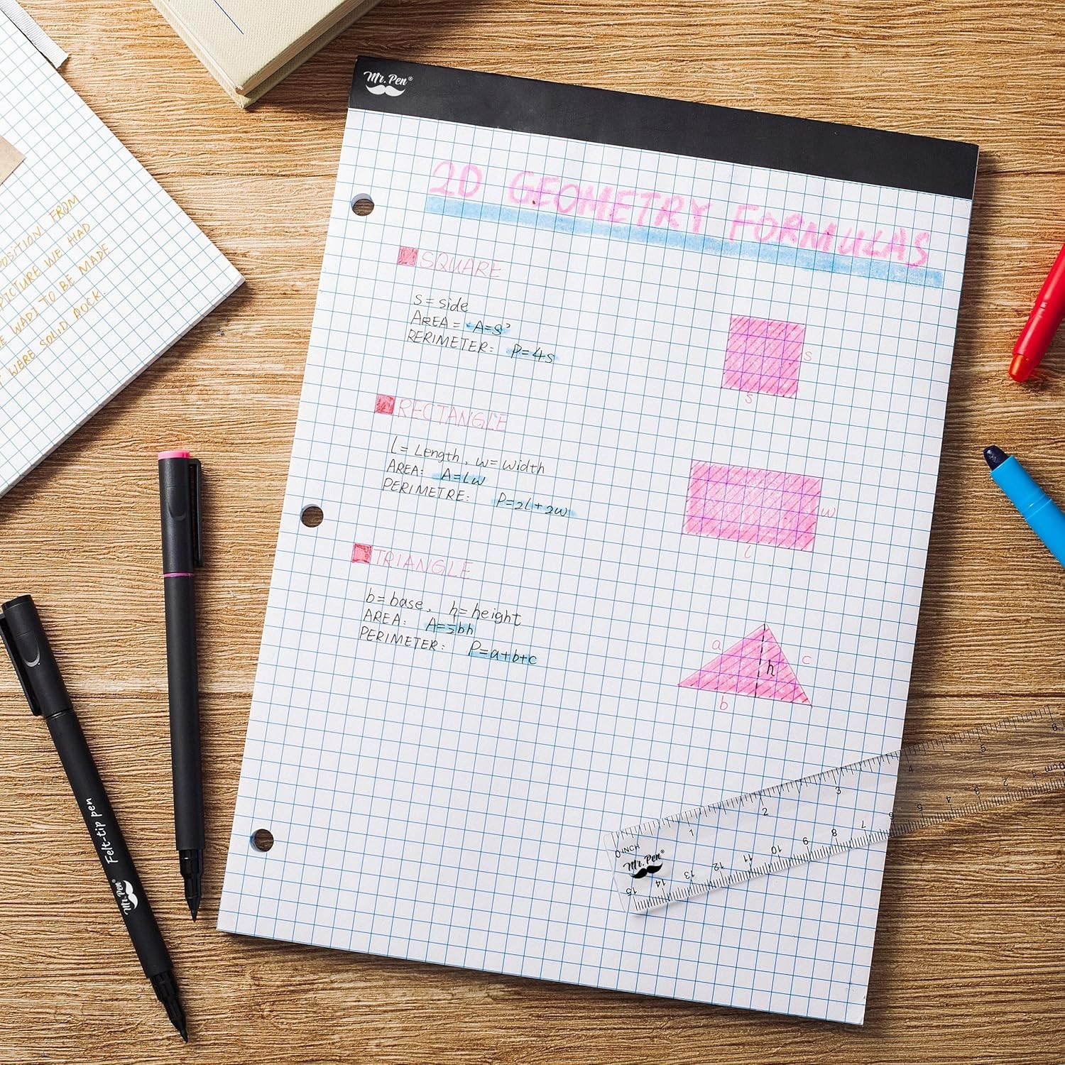 8.5×11 Inch Graph Paper Pad with 4 Squares/Inch – Perfect for Sketching & Math