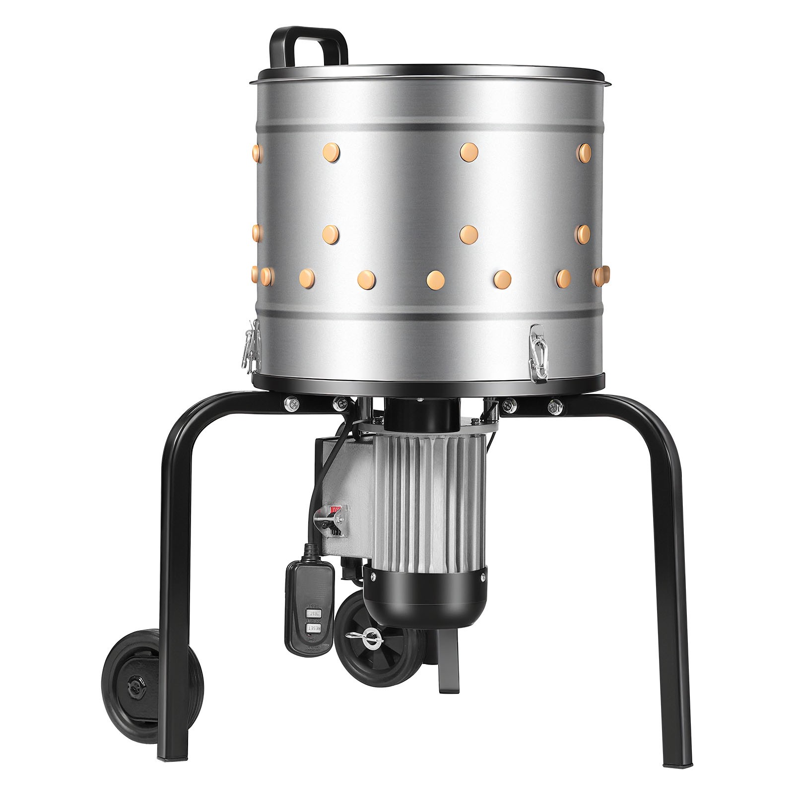 Uimoso 15.7″ Electric Poultry Plucker Machine 550W, 275RPM, 114 Fingers, Wheels