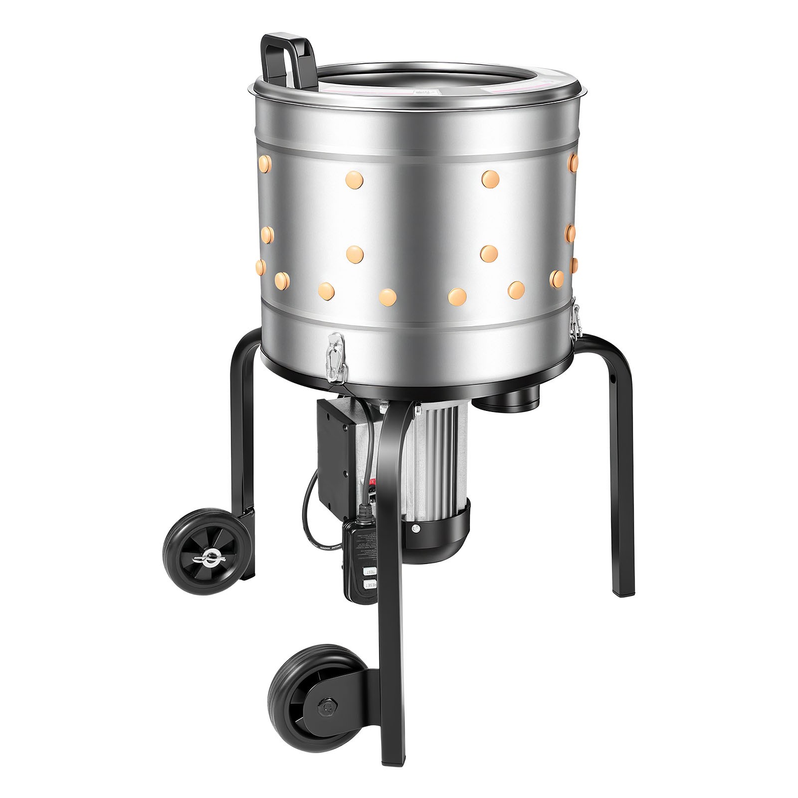 Uimoso 15.7″ Electric Poultry Plucker Machine 550W, 275RPM, 114 Fingers, Wheels