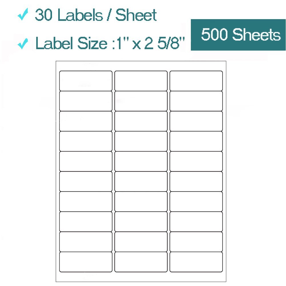 15000 Address Labels 500 Sheets Amazon FBA Labels 30 Per Sheet 30UP 1″ x 2 5/8″