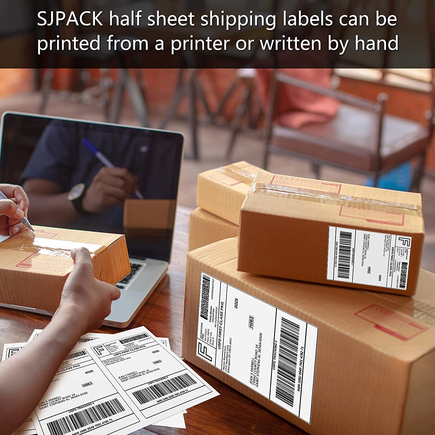 220- 6600 Half Sheet Address Shipping Labels 8.5 x 5.5 Self Adhesive 2 Per Sheet