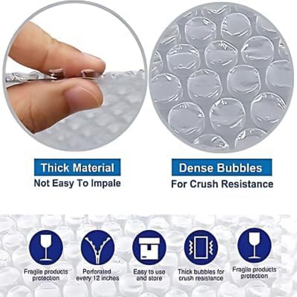 12″ Wide 700 feet Bubble Cushioning Wrap Roll Small Bubble Perforated Every 12″