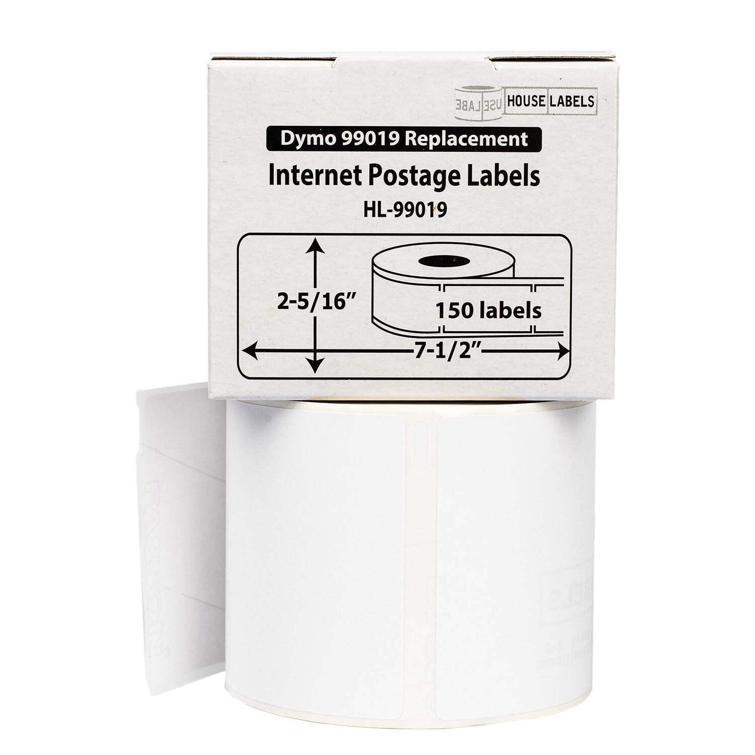 DYMO Compatible 99019 1-Part Direct Thermal Postage Labels – (4) Rolls of 150
