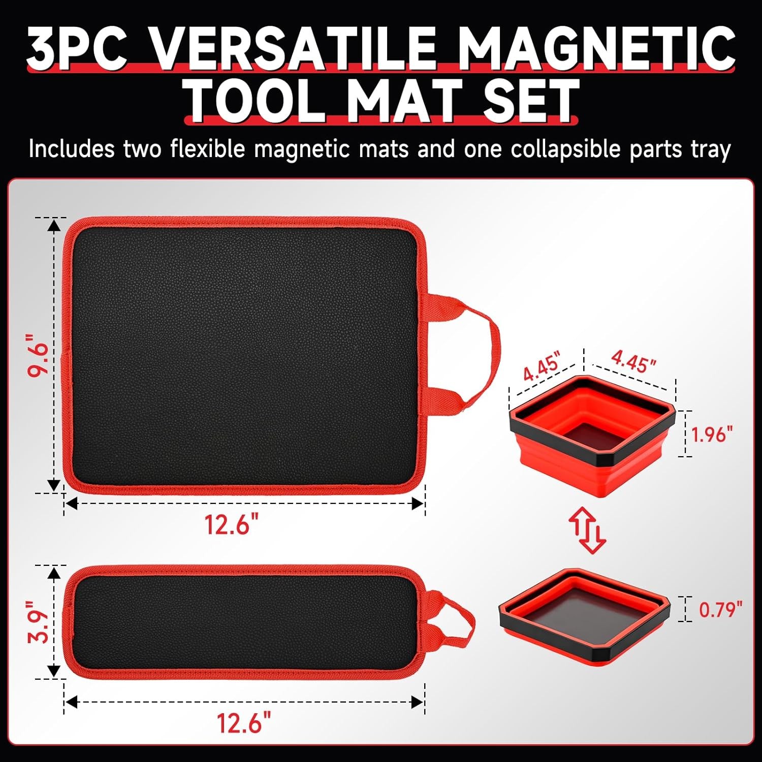 2 Magnetic Tool Mats & 1 Magnetic Parts Trays & 15 lb Telescoping Pickup Pen A++