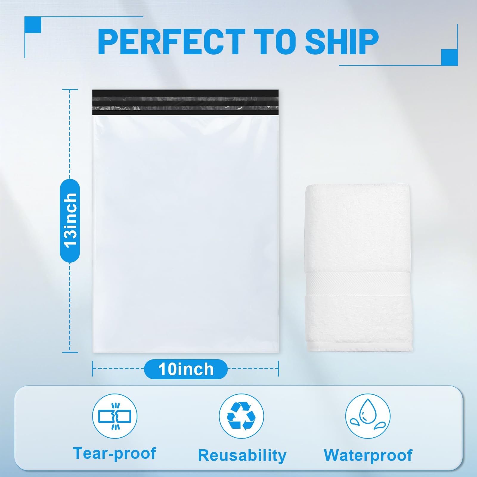 Poly Mailers 10×13 Inch 50 Pcs, Large Shipping Bags for Clothing, Waterproof …