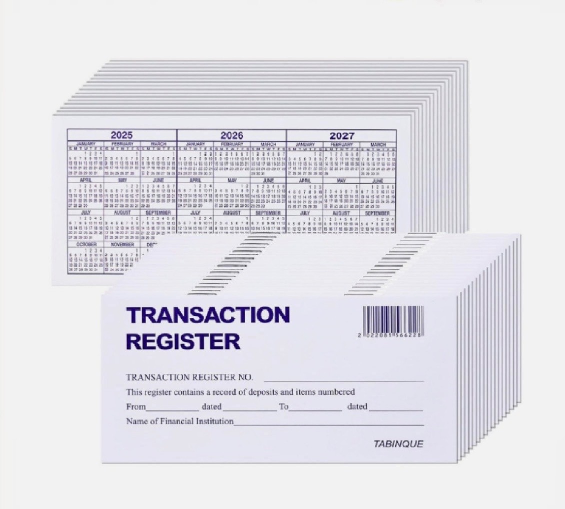 24 PCS Check Registers for Personal Checkbook, Easy to Read Checkbook Register