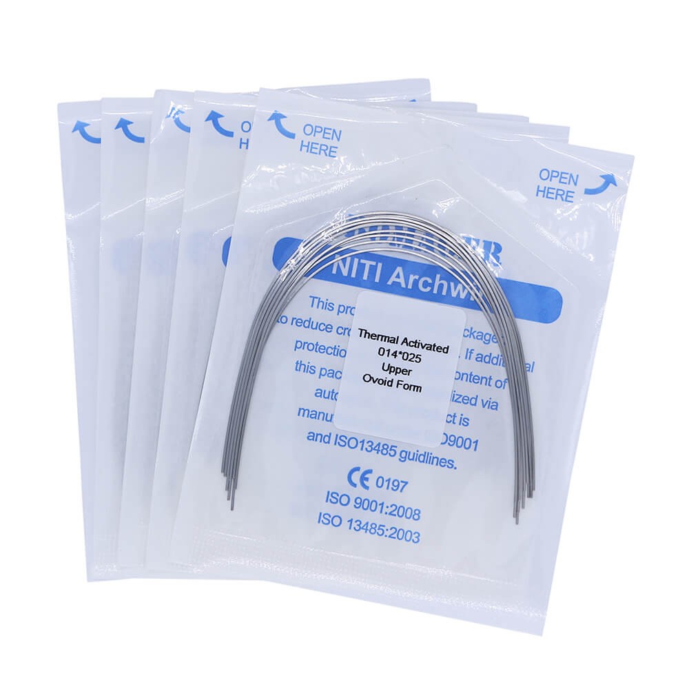 100×Dental Orthodontic Niti Thermal Activated Rectangular Arch Wires 14×25 Upper