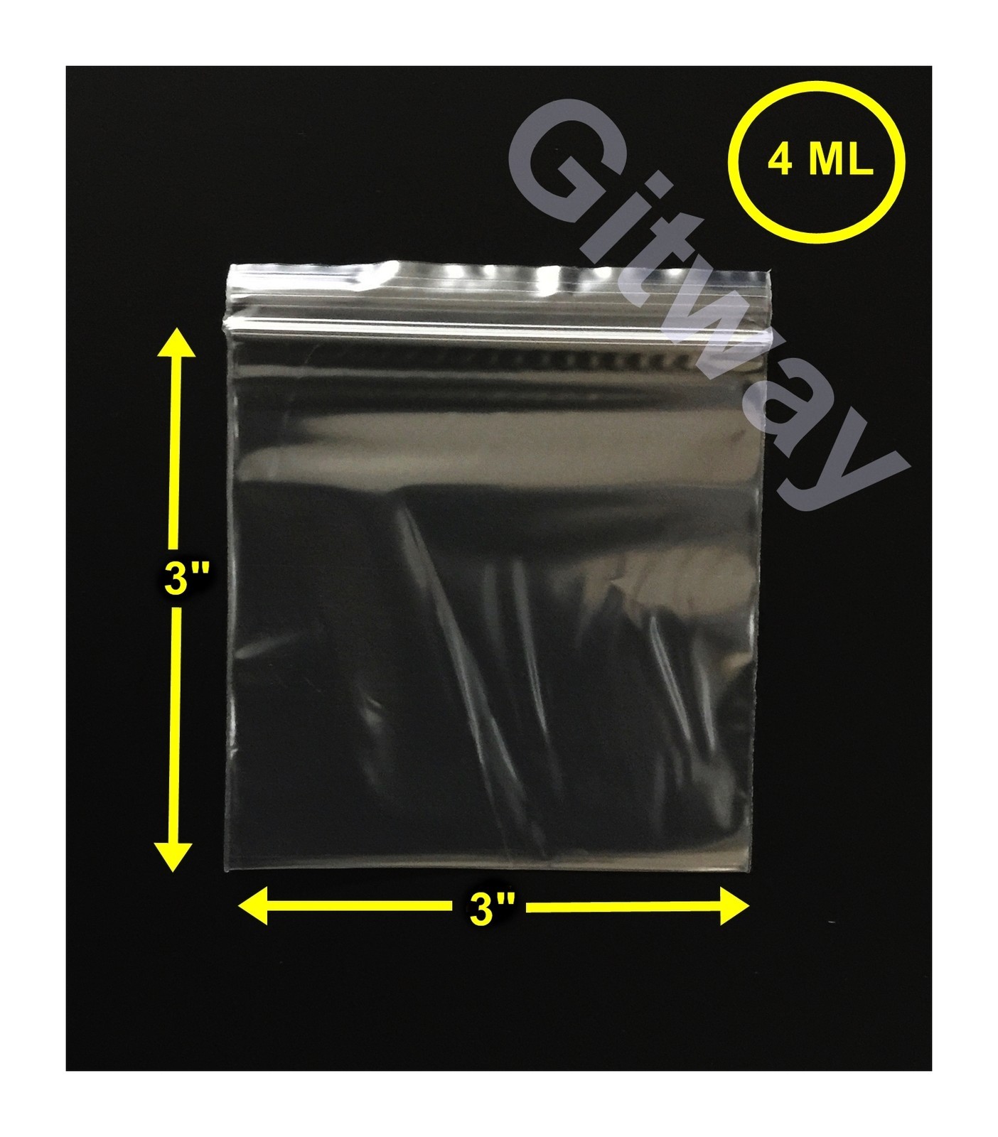3″ x 3″ Reclosable Resealable Zip Top Lock Bag 3×3″ Clear Plastic Bags FDA 4 MIL