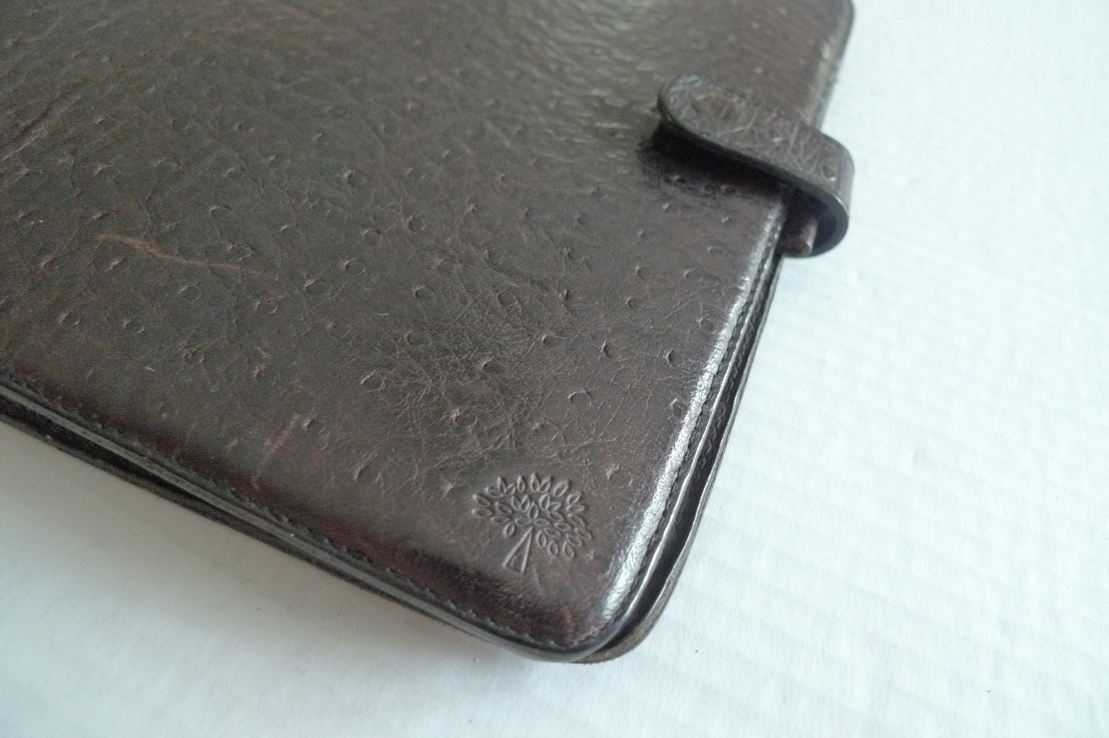 MULBERRY – A5 OSTRICH TEXTURED LEATHER PLANNER & PAPER SHEETS – MADE IN UK