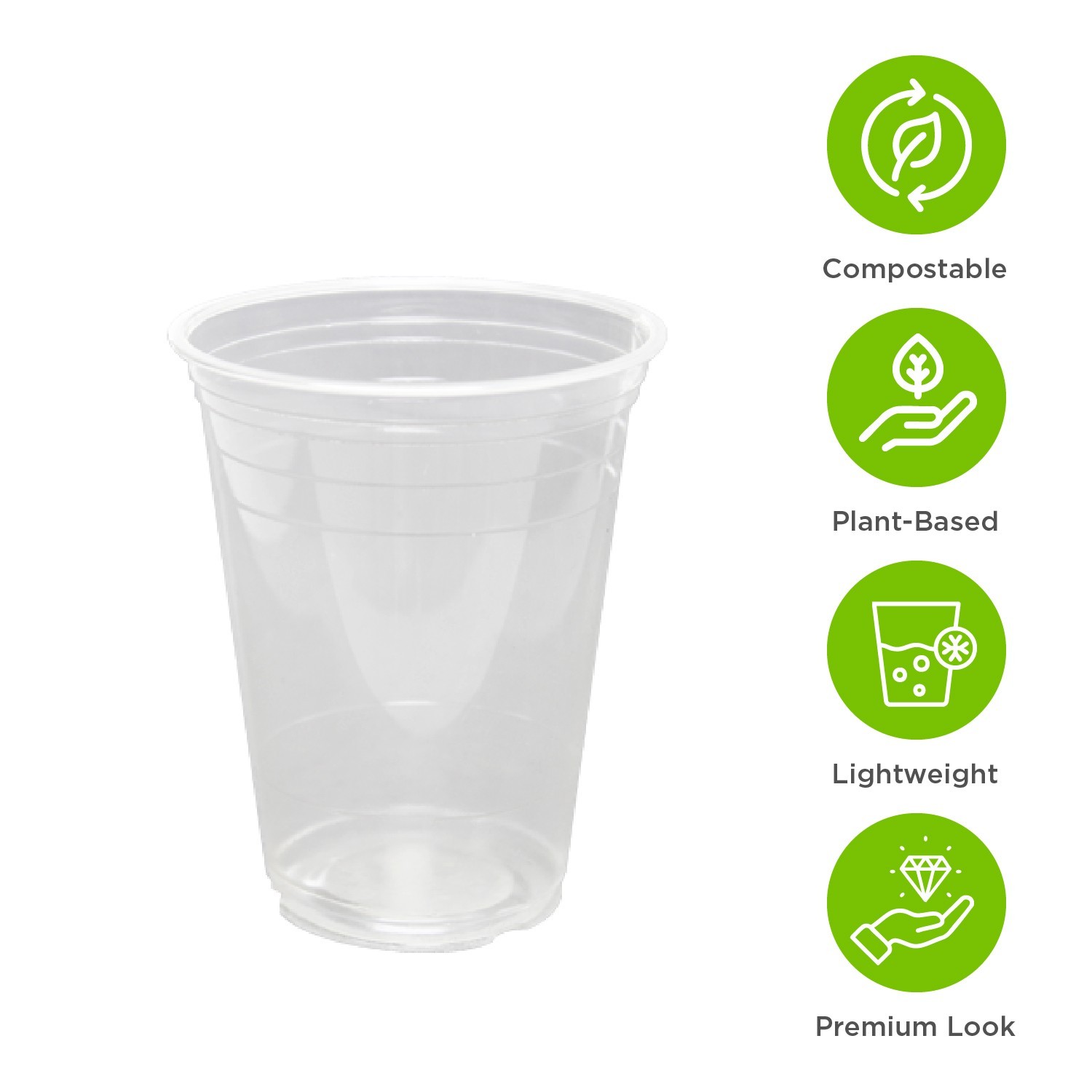 Karat Earth 32oz PLA Eco-Friendly Cup (107mm), Clear – 300 ct, KE-KC32