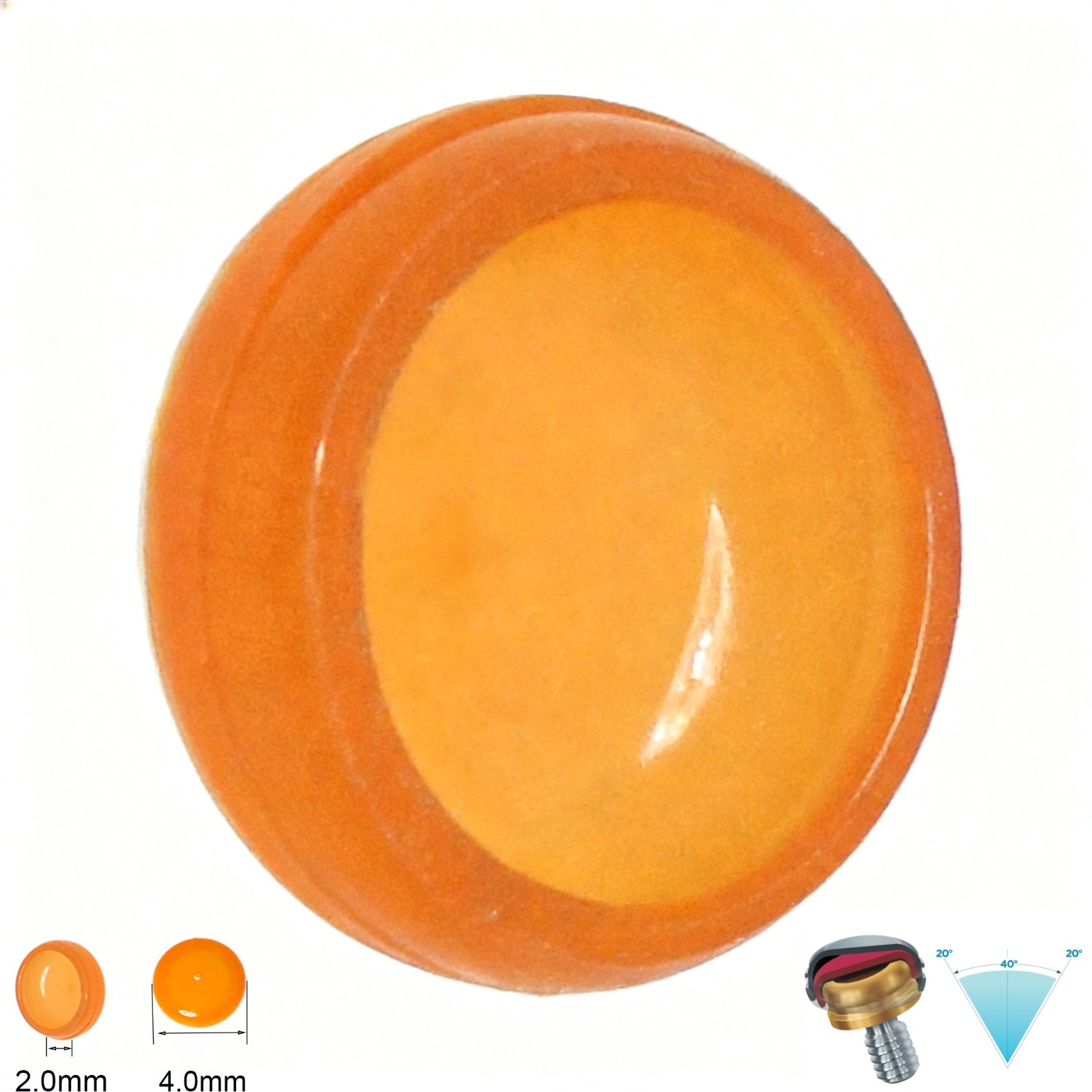 US Zest Locator Orange Extended Range Male Cap 0.8lbs 20pk Dental Compatible