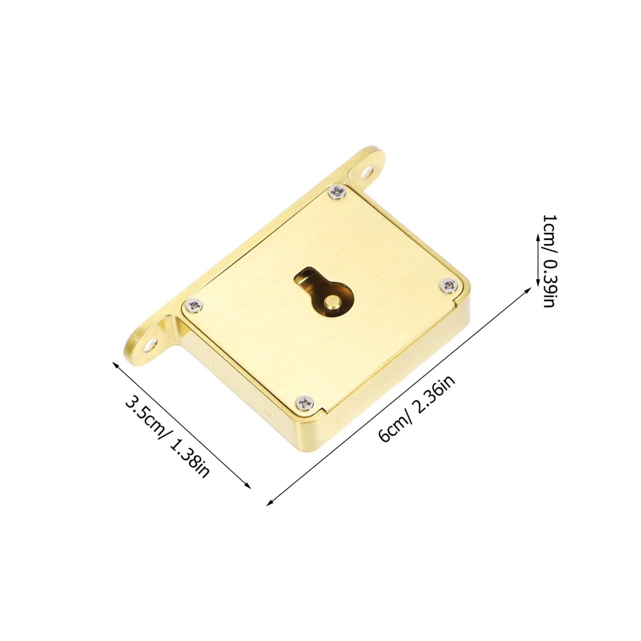 Retro Drawer Lock Antique Brass Cabinet Key Desk File Security 2.36×1.37 Inch