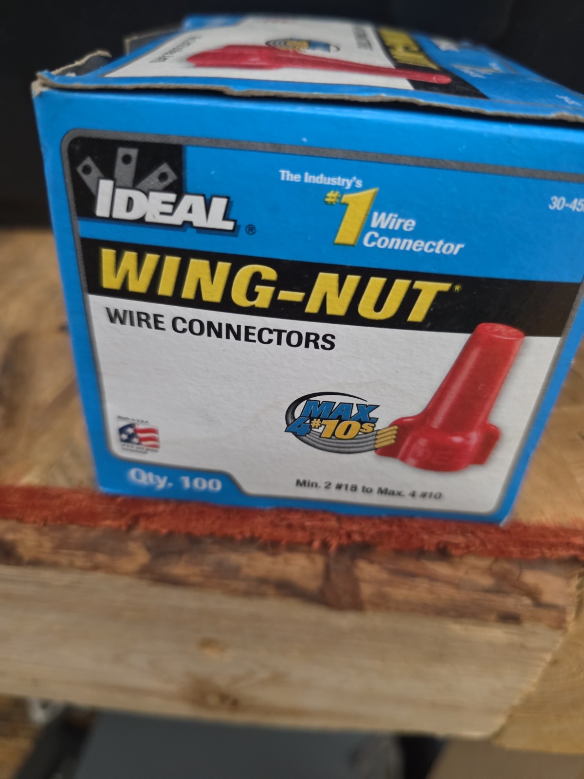 IDEAL wing-nut RED 30-452 , BOX OF 100 PCS Made In USA
