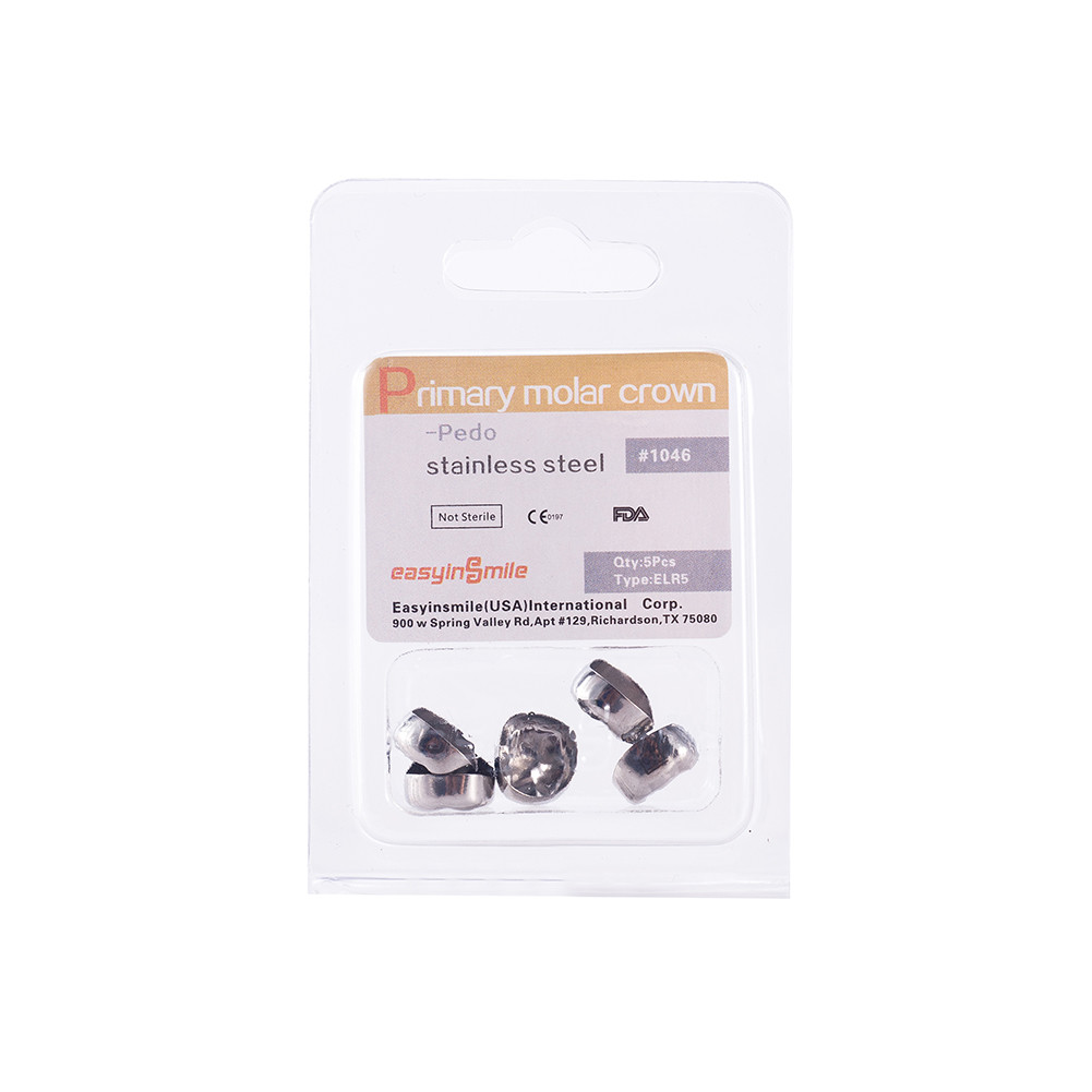 Dental Kids Crown Stainless Steel Crown Primary Molar Pediatric EASYINSMILE 5Pcs
