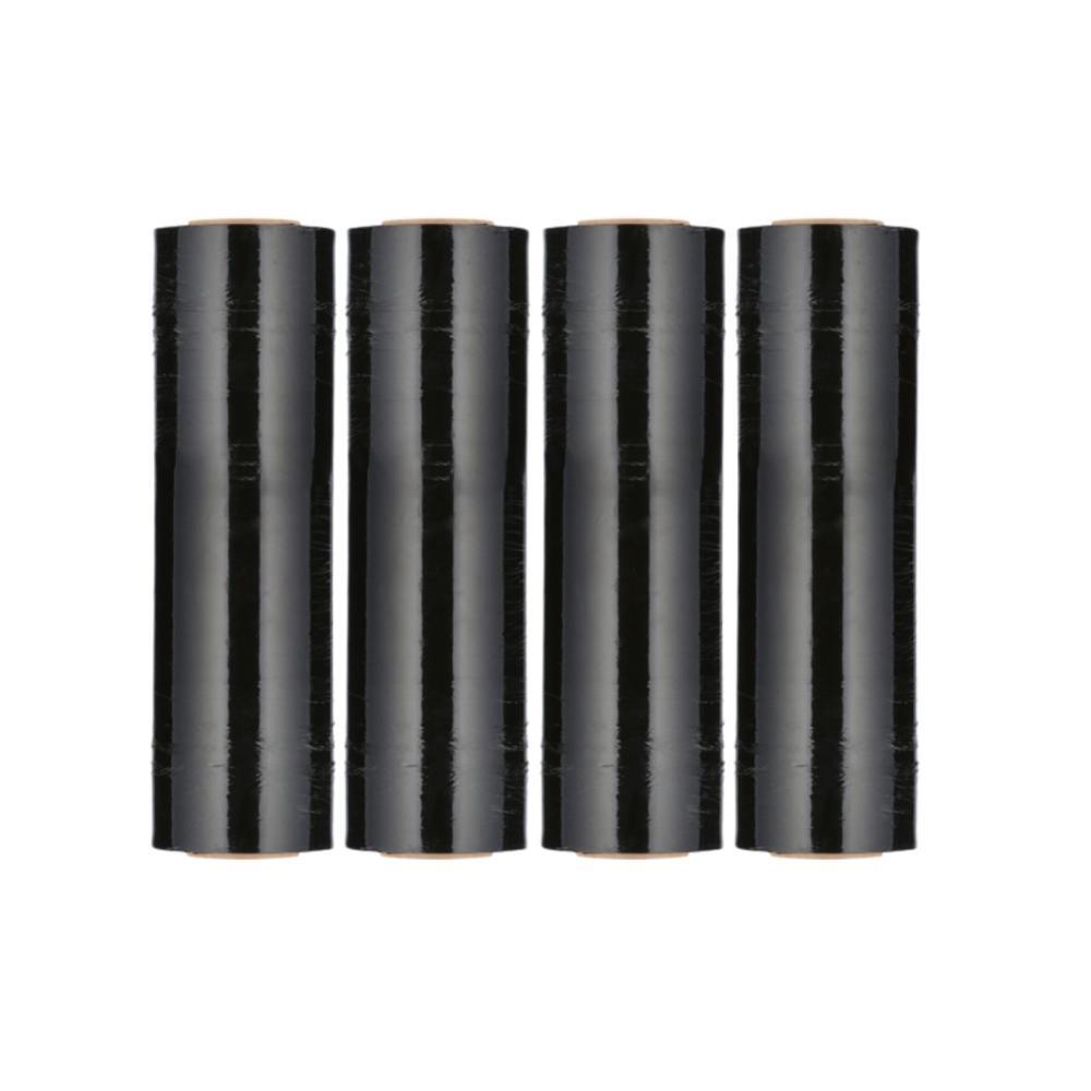 4 Rolls 18″ x 1500′ 47 Gauge Cast Hand Stretch Wrap Shrink Film Tinted Black