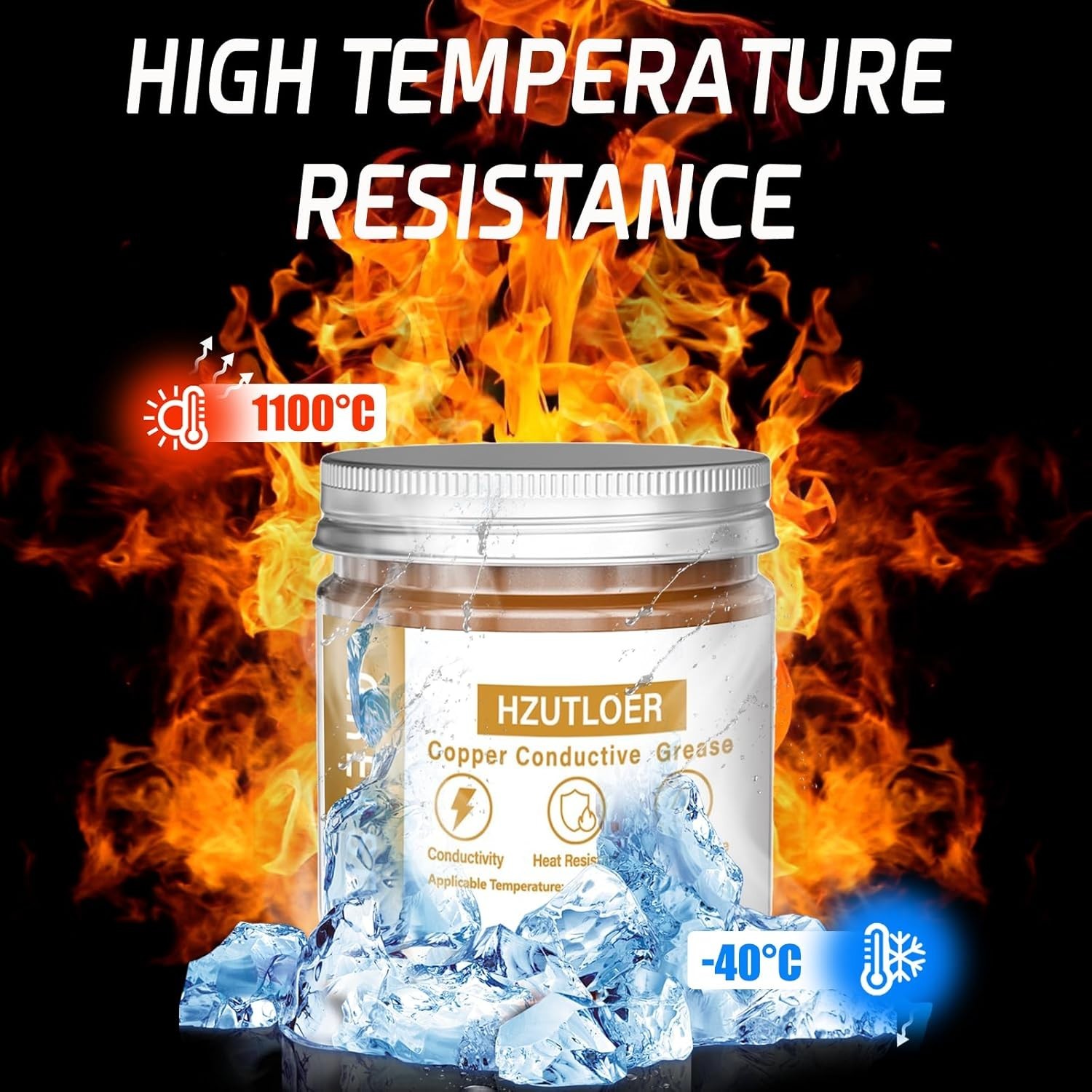 Copper Conductive Grease,100G Anti Arcing Conductive Paste for Automotive,Power