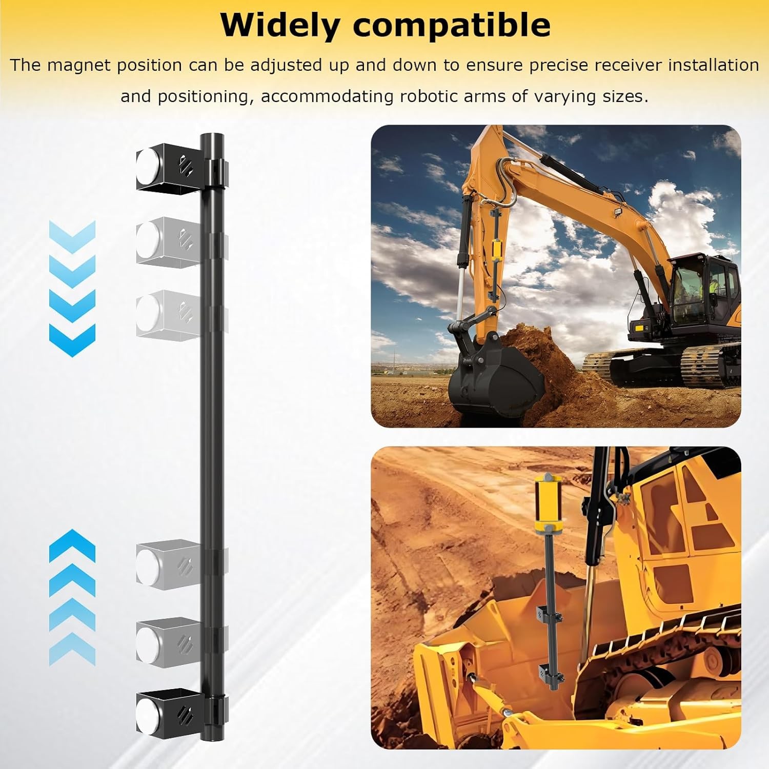 Magnetic Mount for LR Receivers,Fit for Flatback Dozer Blades,Backhoes,Excavator